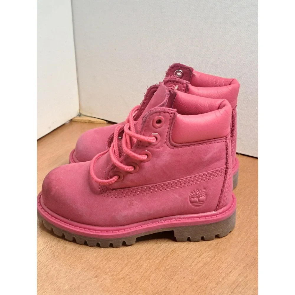 Timberland Waterproof Pink Leather Boots Girls' DURABLE Size 6